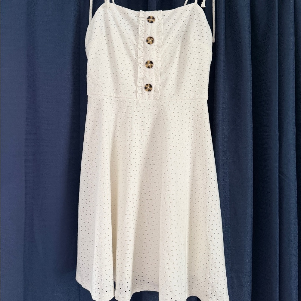 Speechless White Eyelet Mini Dress